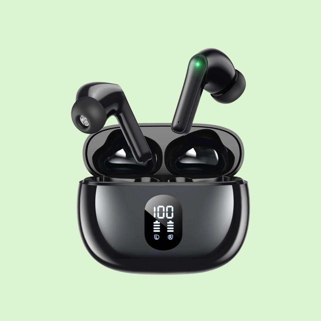 Wireless Bluetooth earbuds with noise cancellation